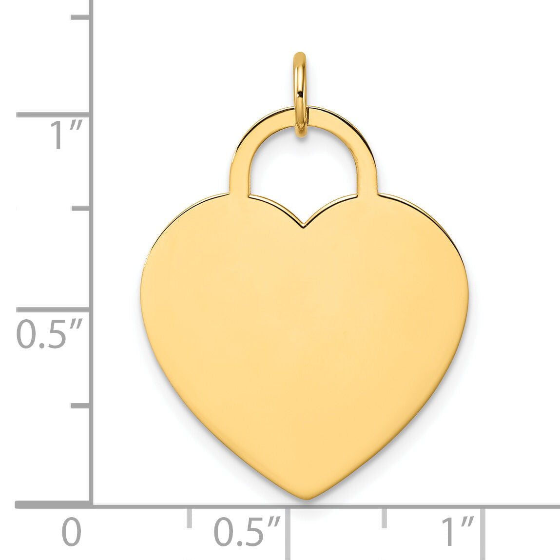 14K Polished Heart Shaped Disc Pendant-S1453
