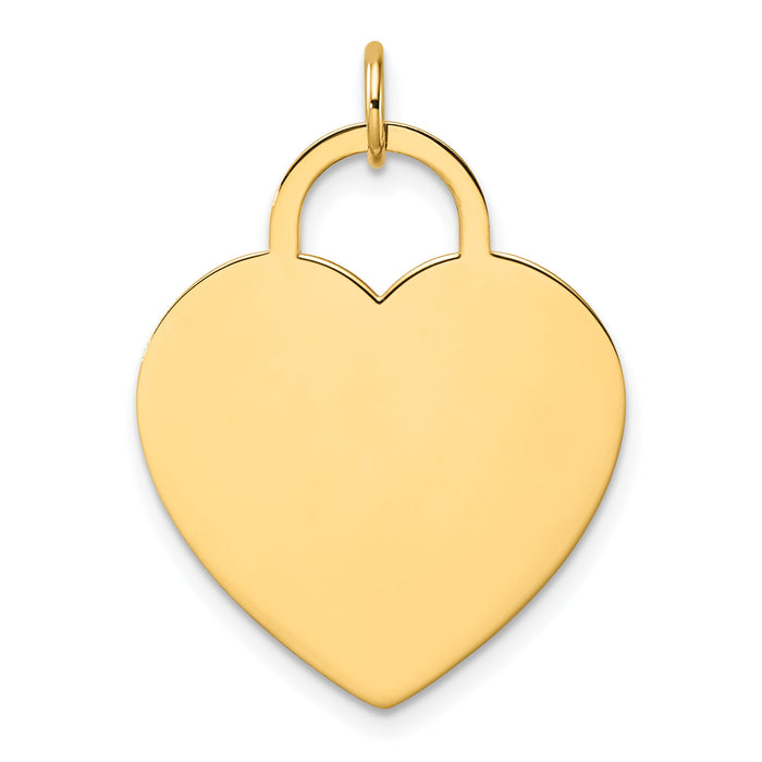 14K Polished Heart Shaped Disc Pendant-S1453