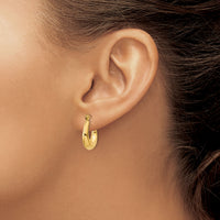 14k Polished Oval Hollow Hoop Earrings-S1456