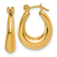 14k Polished Oval Hollow Hoop Earrings-S1456