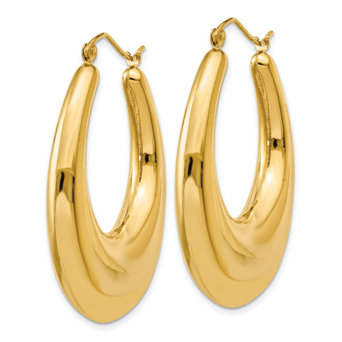 14k Polished Hoop Earrings-S1512