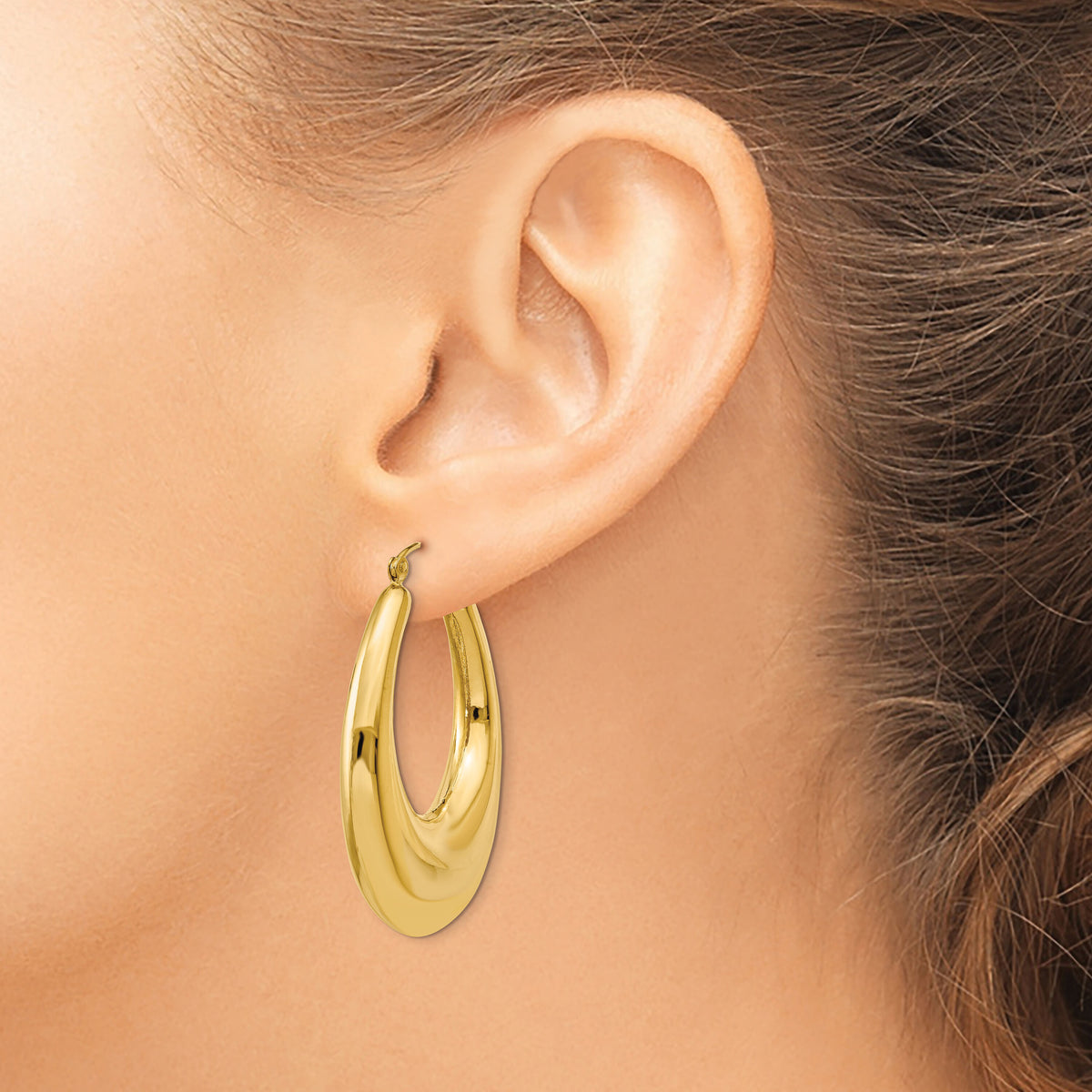14k Polished Hoop Earrings-S1512