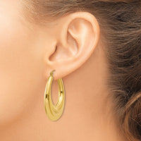 14k Polished Hoop Earrings-S1512