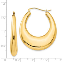 14k Polished Hoop Earrings-S1512
