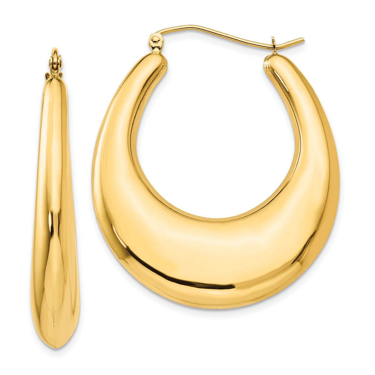 14k Polished Hoop Earrings-S1512