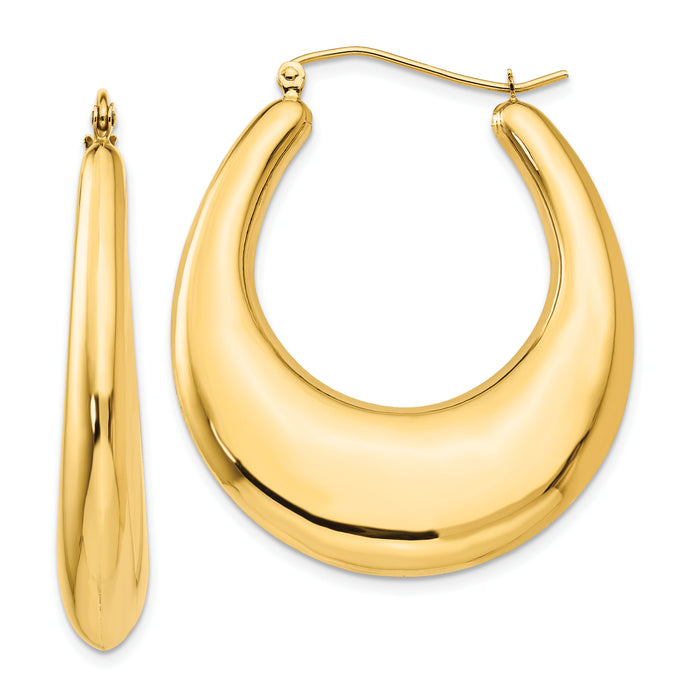 14k Polished Hoop Earrings-S1512