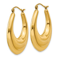 14k Polished Hoop Earrings-S1513