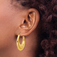 14k Polished Hoop Earrings-S1513