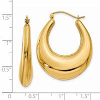 14k Polished Hoop Earrings-S1513