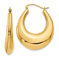 14k Polished Hoop Earrings-S1513