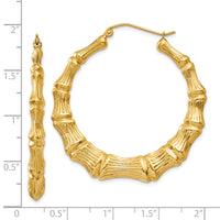 14k Polished Bamboo Hoop Earrings-S1517
