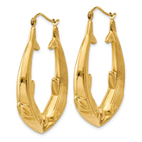 14k Polished Dolphin Hoop Earrings-S1519