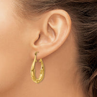 14k Polished Dolphin Hoop Earrings-S1520