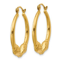 14k Polished Ram Hoop Earrings-S1521