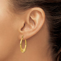 14k Polished Ram Hoop Earrings-S1521