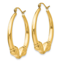 14k Polished Ram Hoop Earrings-S1522
