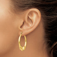 14k Polished Ram Hoop Earrings-S1522