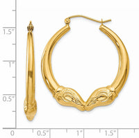 14k Polished Ram Hoop Earrings-S1522