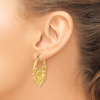 14k Polished Claddagh Hoop Earrings-S1523