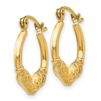 14k Ram Head Hoop Earrings-S809