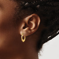 14k Ram Head Hoop Earrings-S809