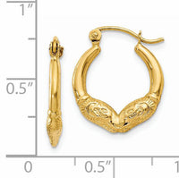 14k Ram Head Hoop Earrings-S809
