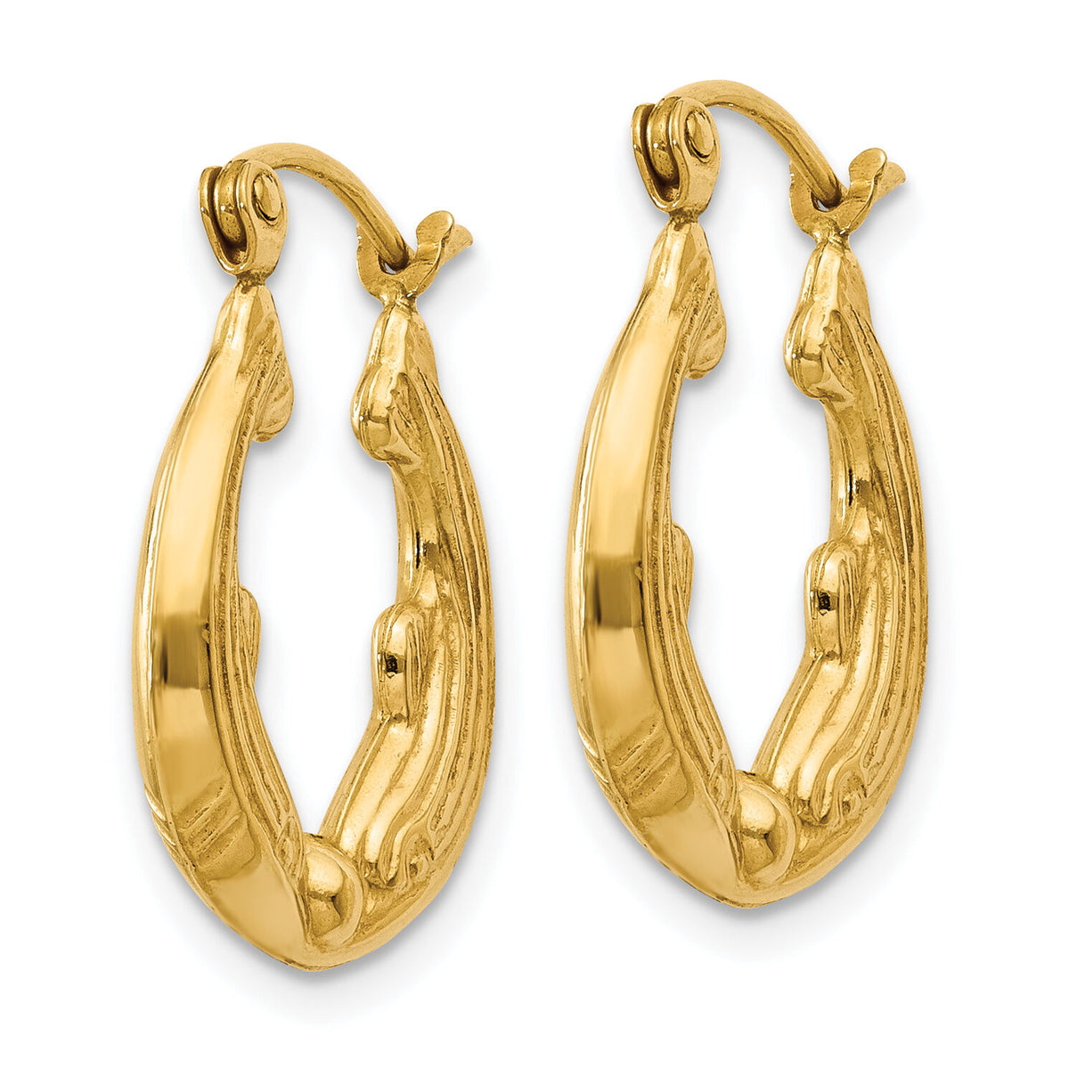 14k Dolphin Hoop Earrings-S814