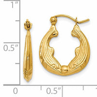 14k Dolphin Hoop Earrings-S814