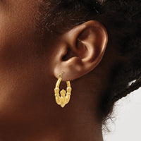 14k Polished Claddagh Hoop Earrings-S821