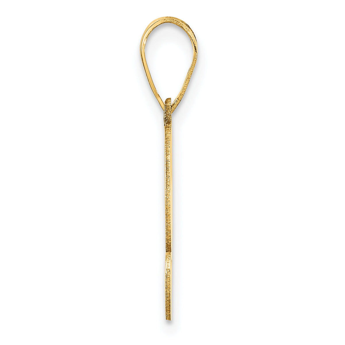 14k Brushed Border Script Number 2 Pendant-SCN02