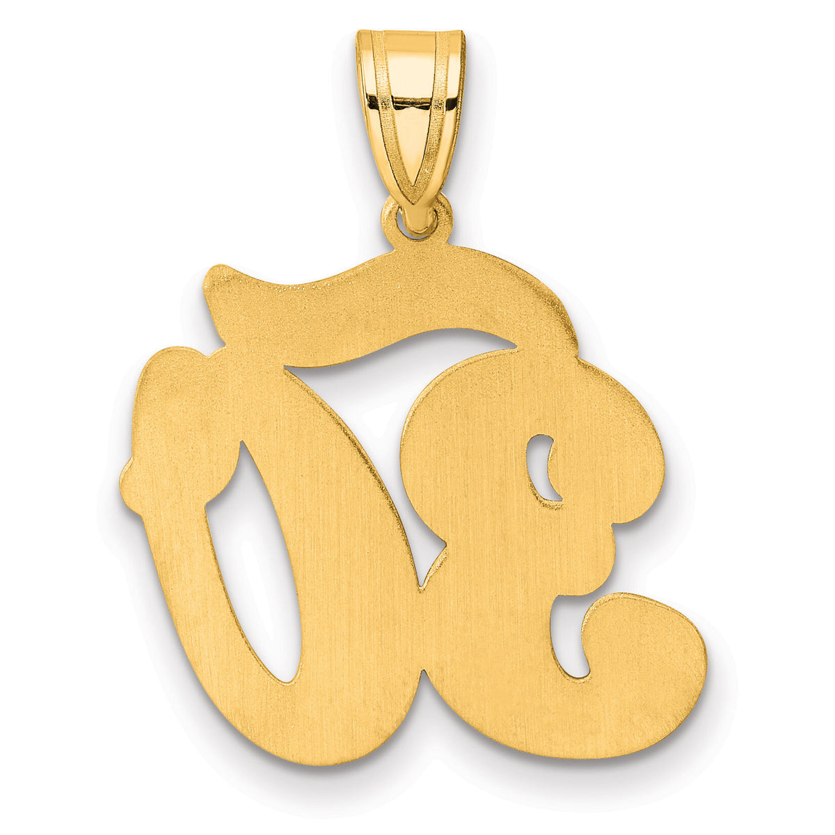 14k Brushed  Border Script Number 30 Pendant-SCN30