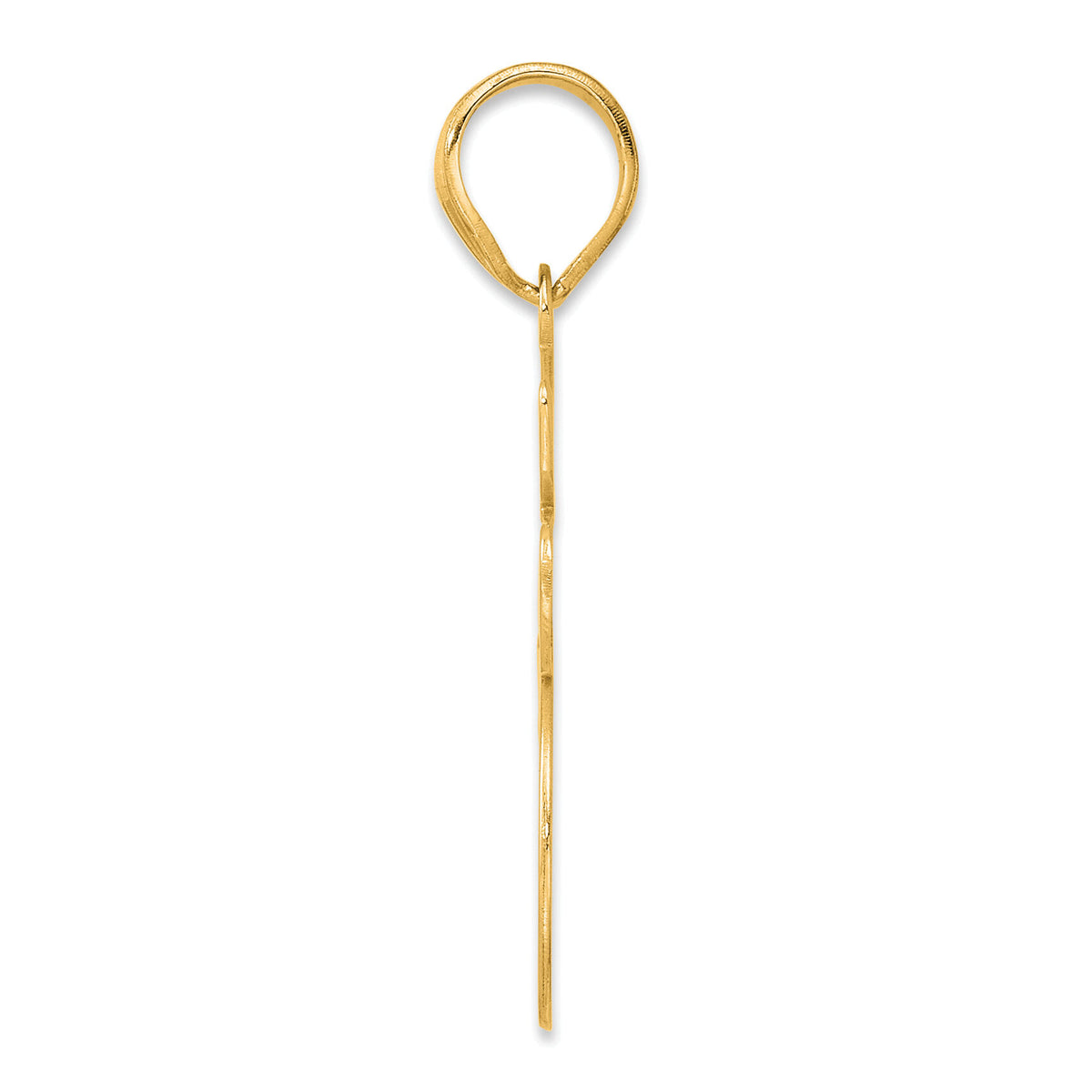 14k Brushed Border Script Number 45 Pendant-SCN45