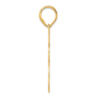 14k Brushed Border Script Number 45 Pendant-SCN45