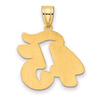 14k Brushed Border Script Number 45 Pendant-SCN45