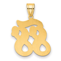 14k Brushed Border Script Number 88 Pendant-SCN88