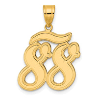 14k Brushed Border Script Number 88 Pendant-SCN88
