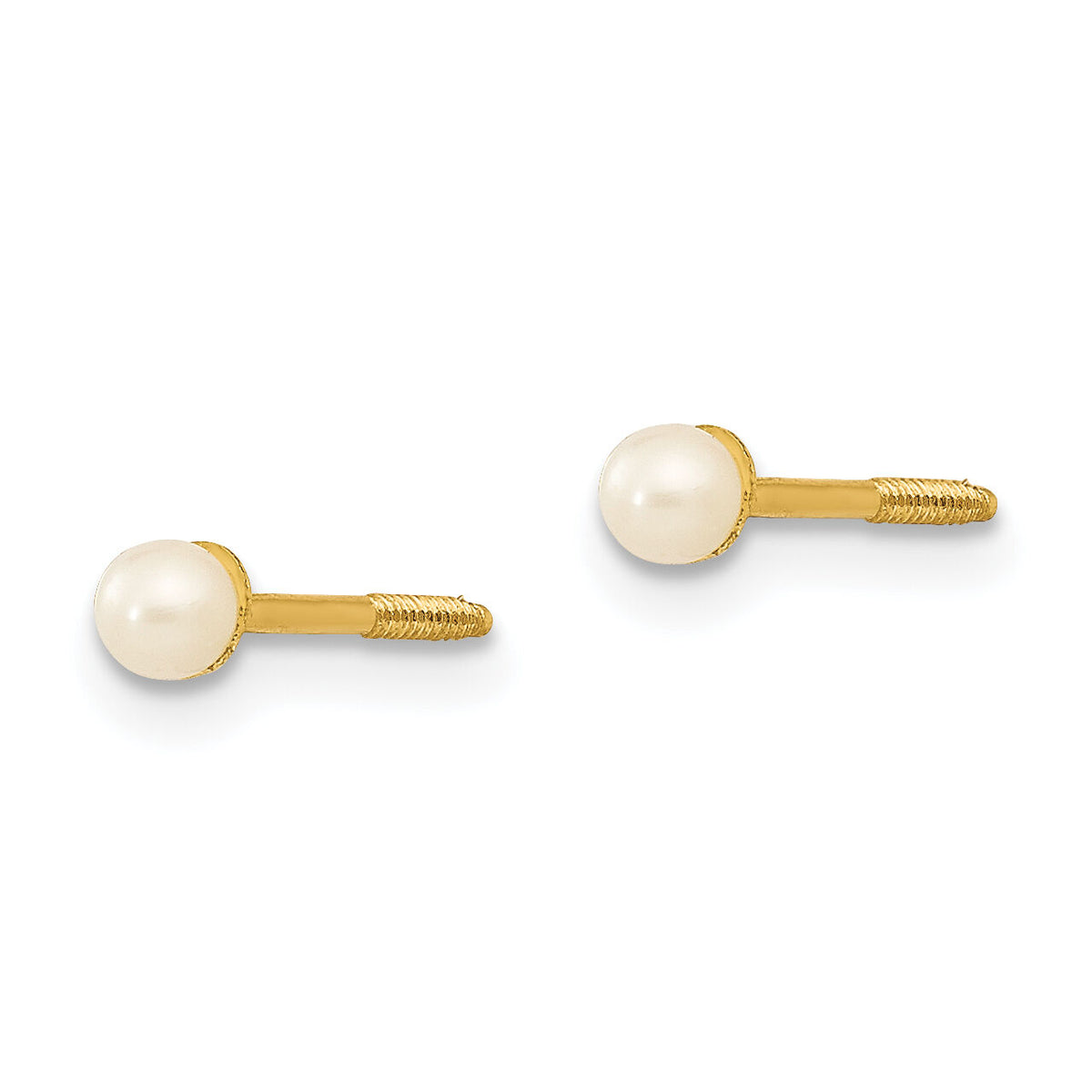 14k Madi K 2.5-3.5mm Button FW Cultured Pearl Screwback Post Earrings-SE145