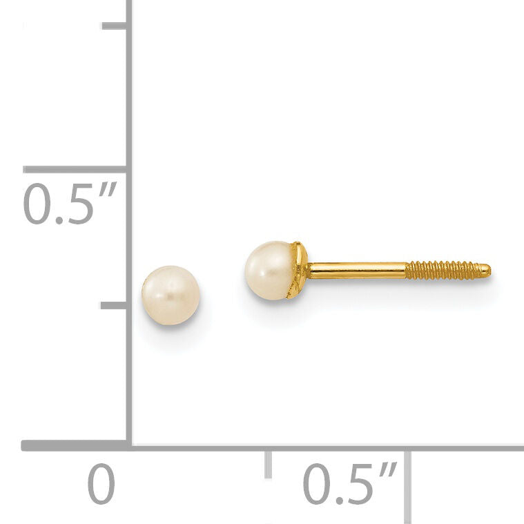 14k Madi K 2.5-3.5mm Button FW Cultured Pearl Screwback Post Earrings-SE145