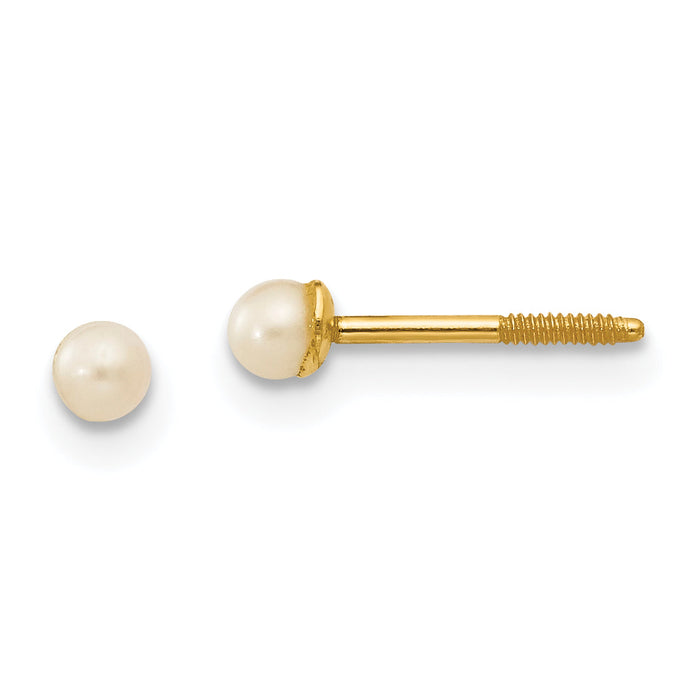 14k Madi K 2.5-3.5mm Button FW Cultured Pearl Screwback Post Earrings-SE145