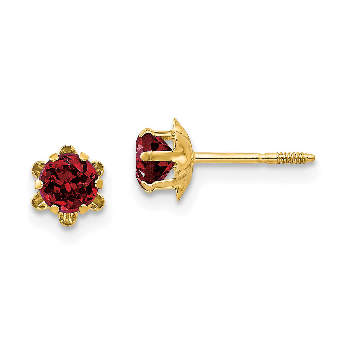 14k Madi K 4mm CZ Birthstone (Jan) Screwback Earrings-SE159