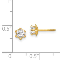 14k Madi K 4mm CZ Birthstone (Apr) Screwback Earrings-SE162