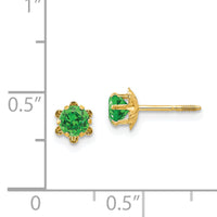 14k Madi K 4mm CZ Birthstone (May) Screwback Earrings-SE163