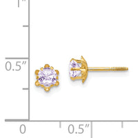 14k Madi K 4mm CZ Birthstone (Jun) Screwback Earrings-SE164
