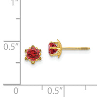 14k Madi K 4mm CZ Birthstone (Jul) Screwback Earrings-SE165