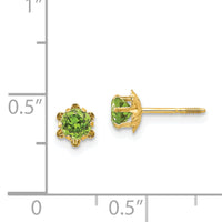 14k Madi K 4mm CZ Birthstone (Aug) Screwback Earrings-SE166