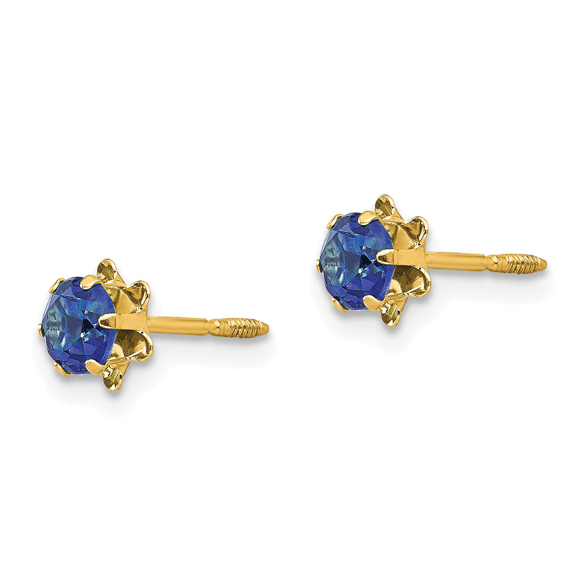 14k Madi K 4mm CZ Birthstone (Sep) Screwback Earrings-SE167