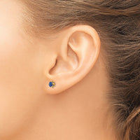 14k Madi K 4mm CZ Birthstone (Sep) Screwback Earrings-SE167