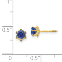 14k Madi K 4mm CZ Birthstone (Sep) Screwback Earrings-SE167
