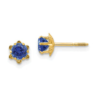 14k Madi K 4mm CZ Birthstone (Sep) Screwback Earrings-SE167