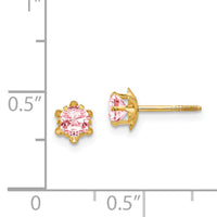 14k Madi K 4mm CZ Birthstone (Oct) Screwback Earrings-SE168